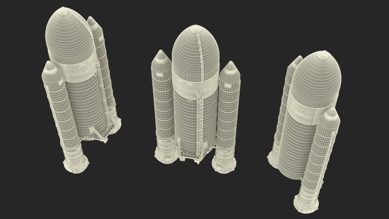 Space Shuttle External Tank and Rocket Boosters 3D