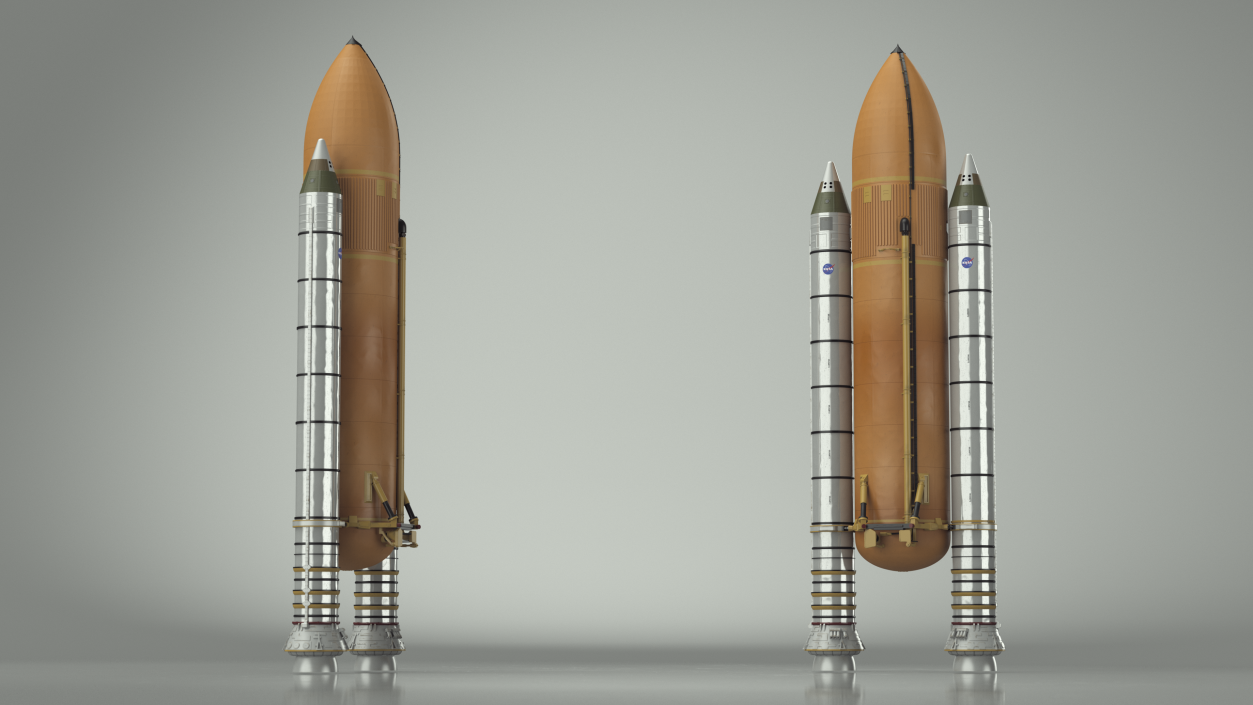 Space Shuttle External Tank and Rocket Boosters 3D