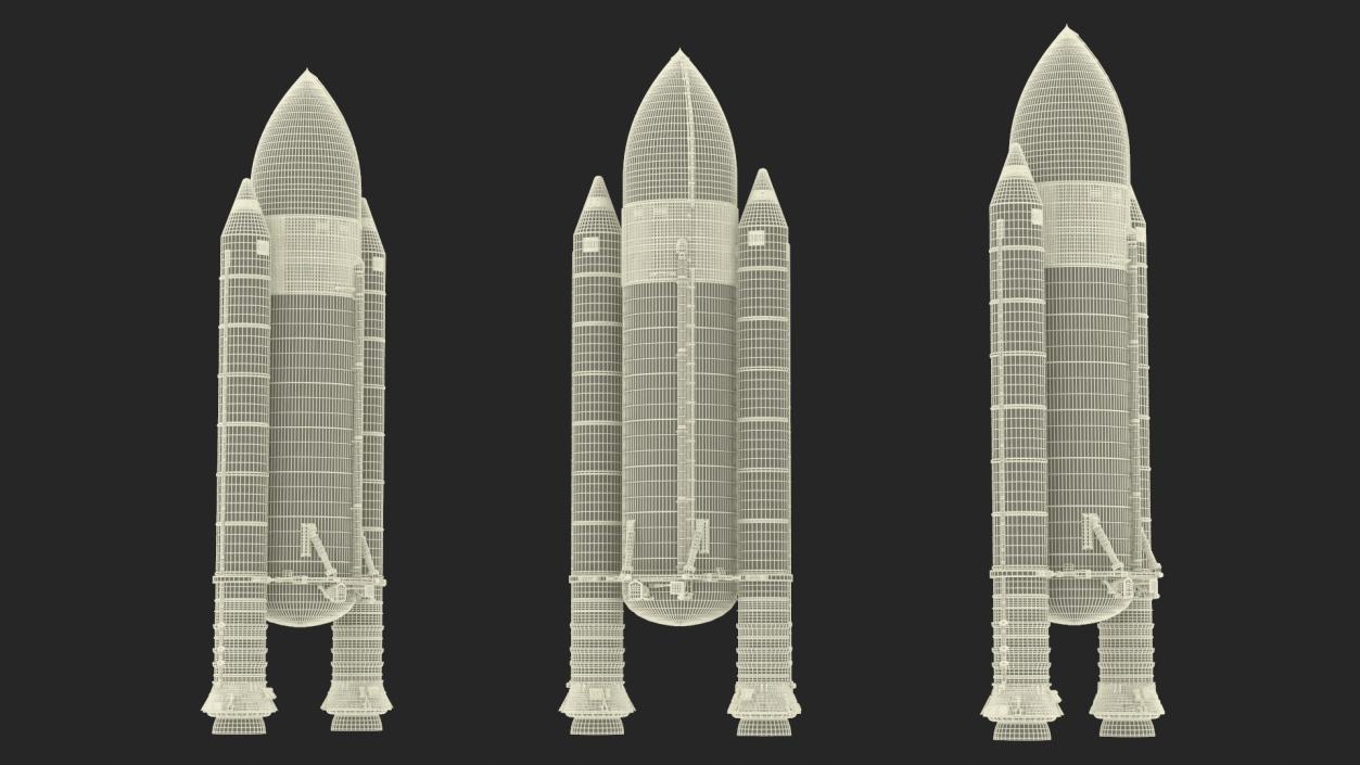 Space Shuttle External Tank and Rocket Boosters 3D