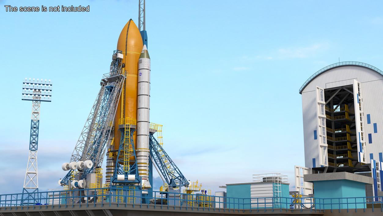 Space Shuttle External Tank and Rocket Boosters 3D