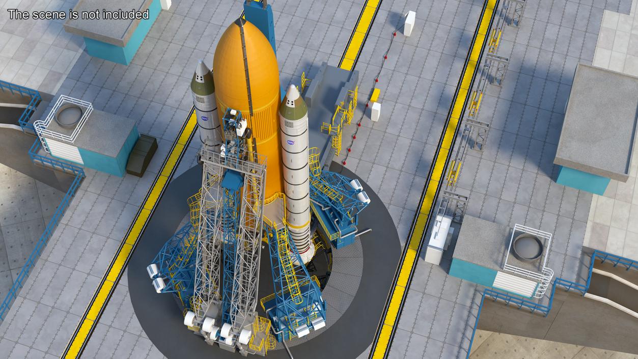 Space Shuttle External Tank and Rocket Boosters 3D