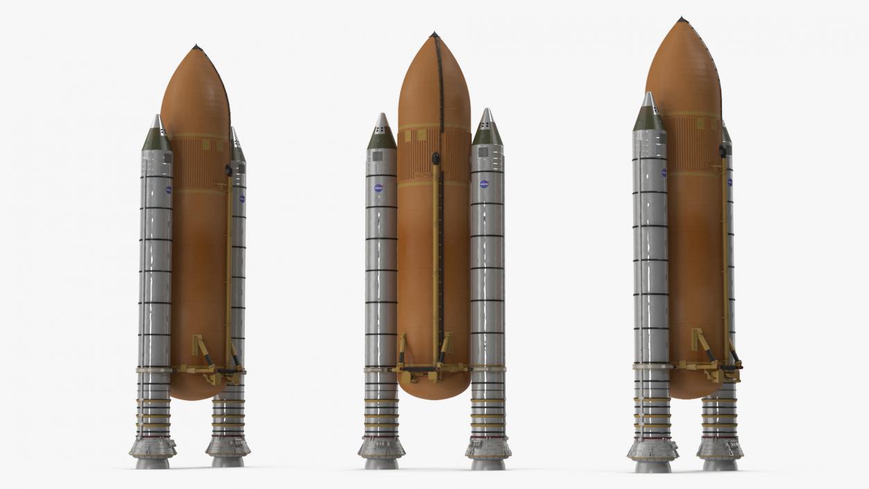 Space Shuttle External Tank and Rocket Boosters 3D