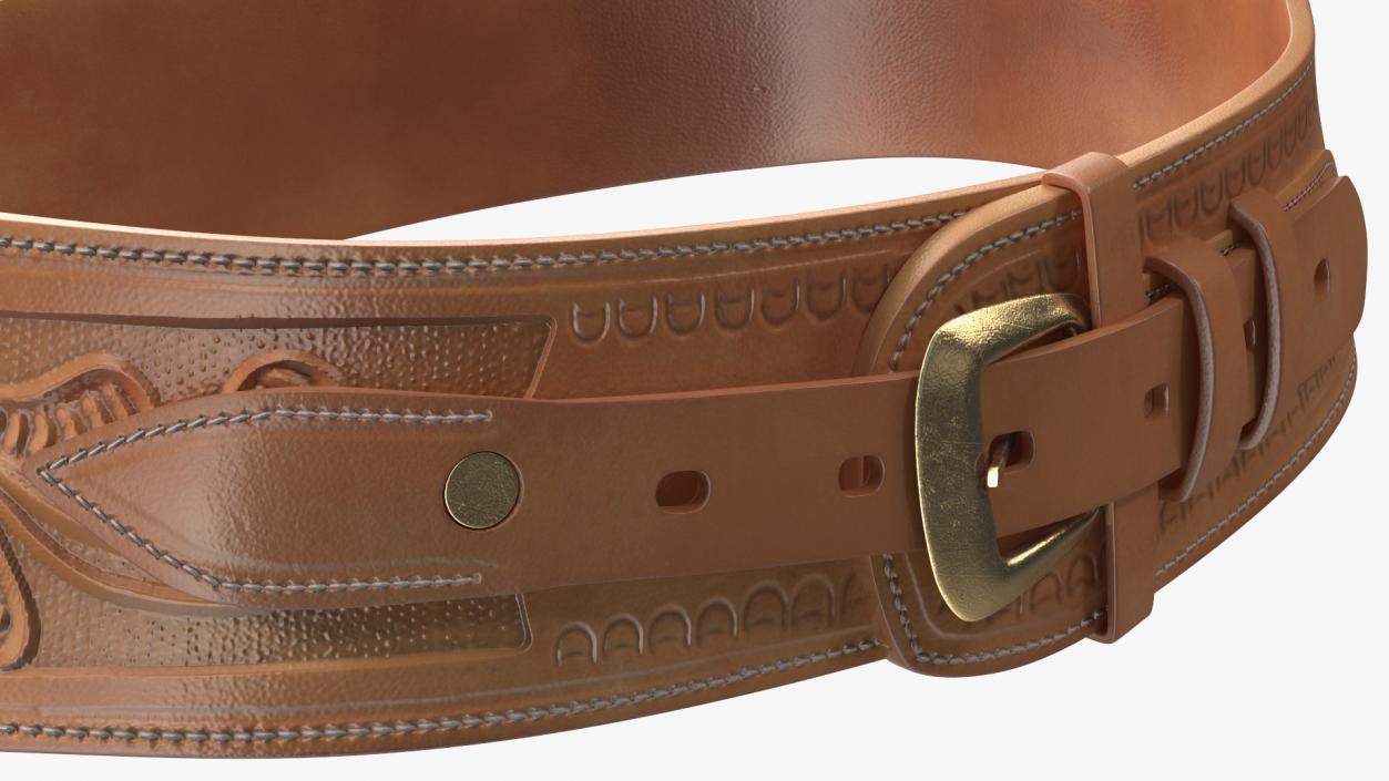 Western Gun Belt with Holster 3D model