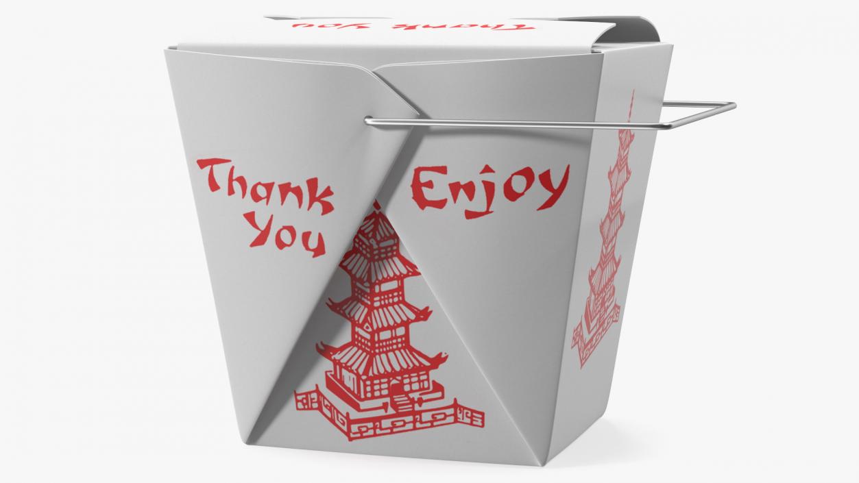 3D Chinese Restaurant Takeout Box 32 Oz