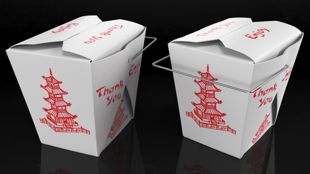 3D Chinese Restaurant Takeout Box 32 Oz