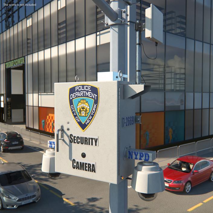 NYPD Street CCTV Surveillance Cameras 3D