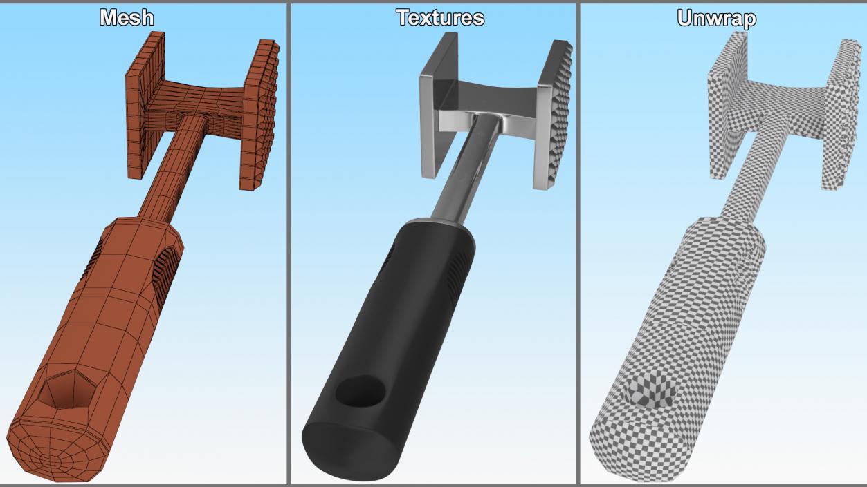 Meat Mallet Tenderizer 3D