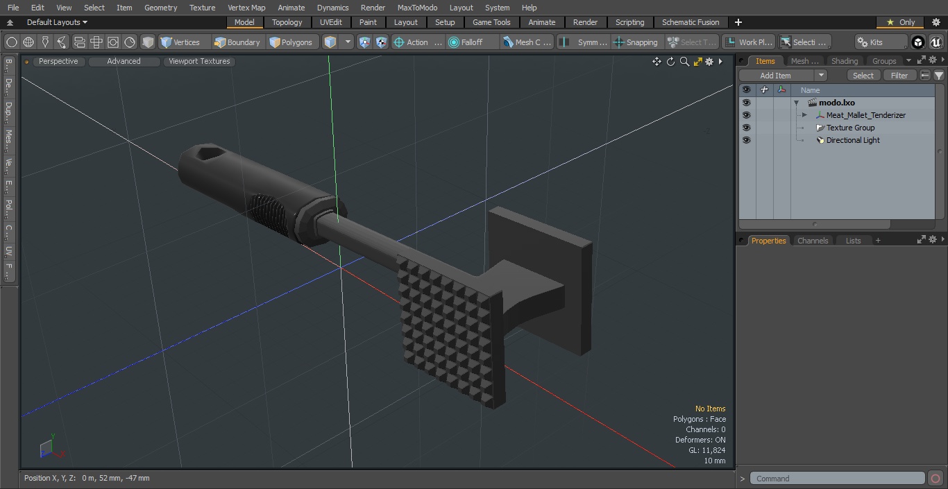 Meat Mallet Tenderizer 3D