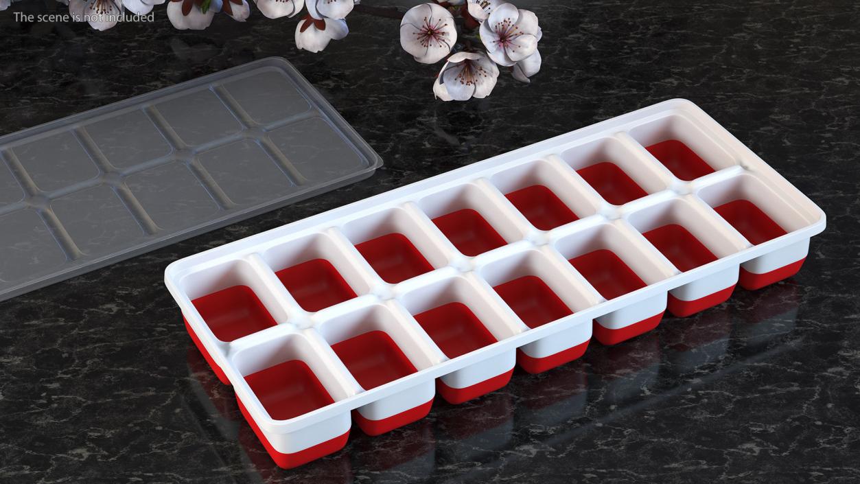 3D Silicone Ice Tray Red