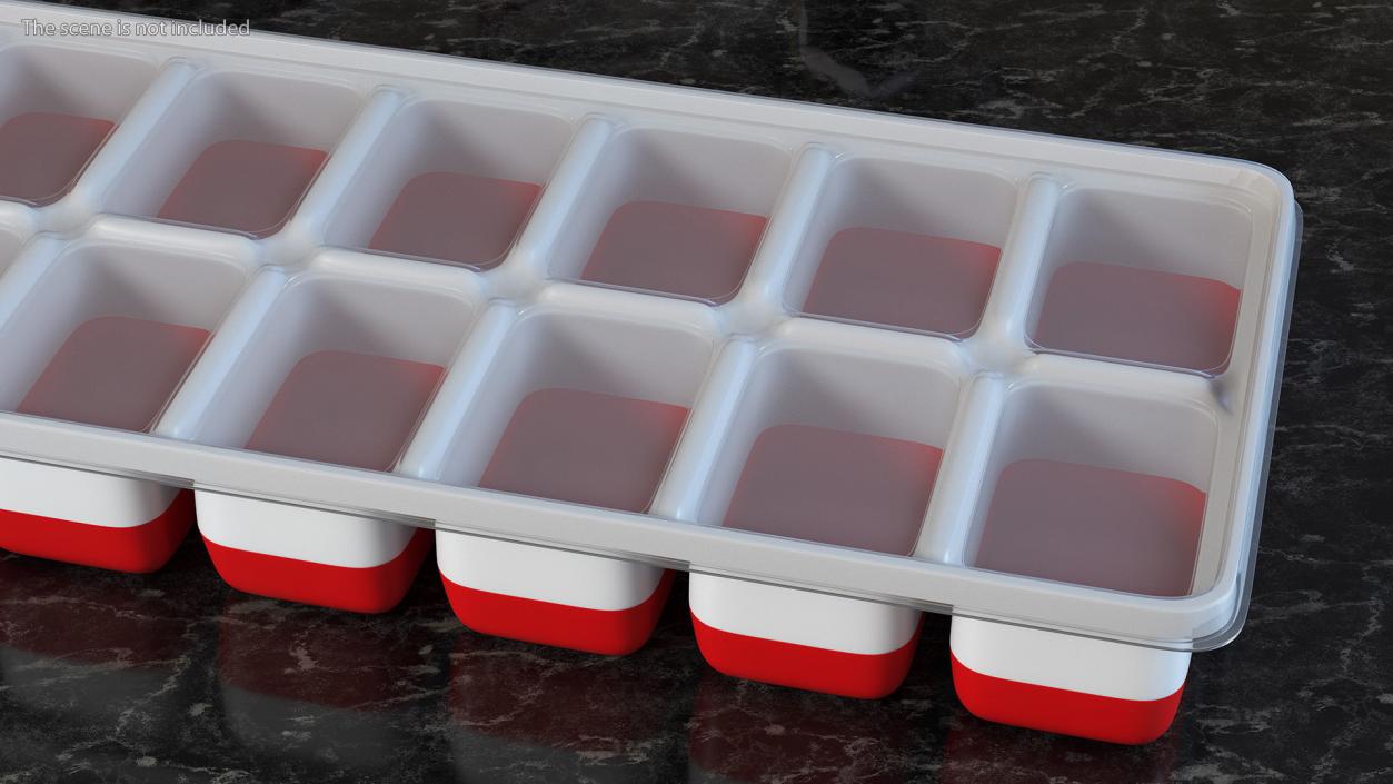 3D Silicone Ice Tray Red