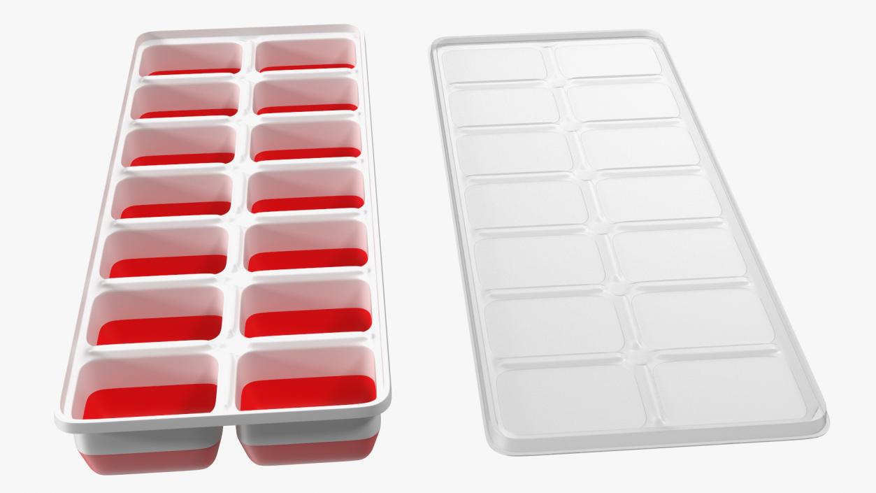 3D Silicone Ice Tray Red