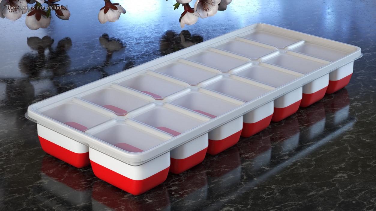 3D Silicone Ice Tray Red