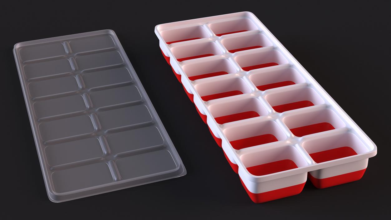 3D Silicone Ice Tray Red