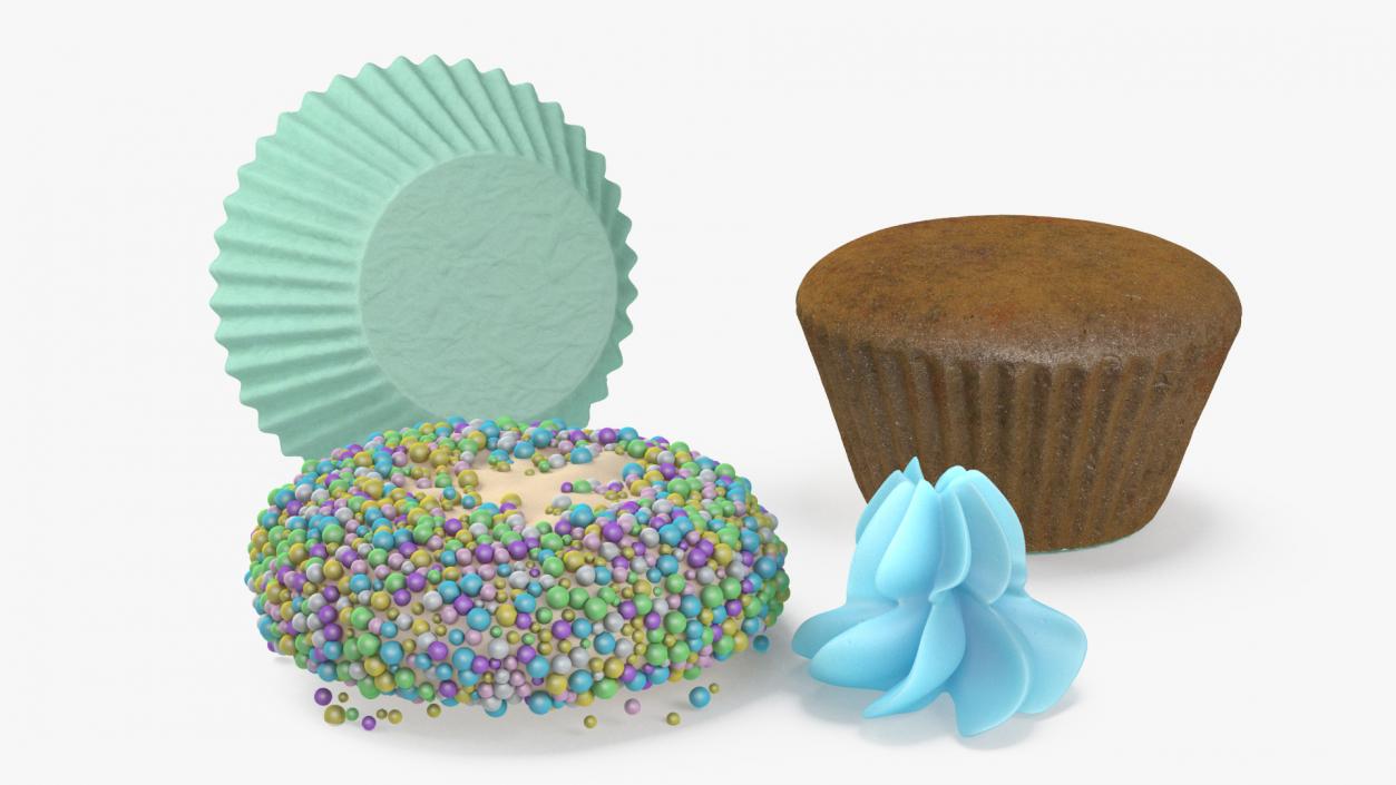 3D Cream Cupcake model