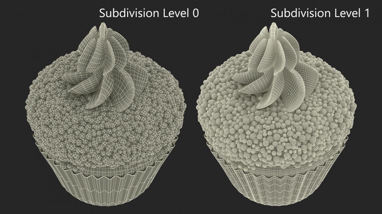 3D Cream Cupcake model