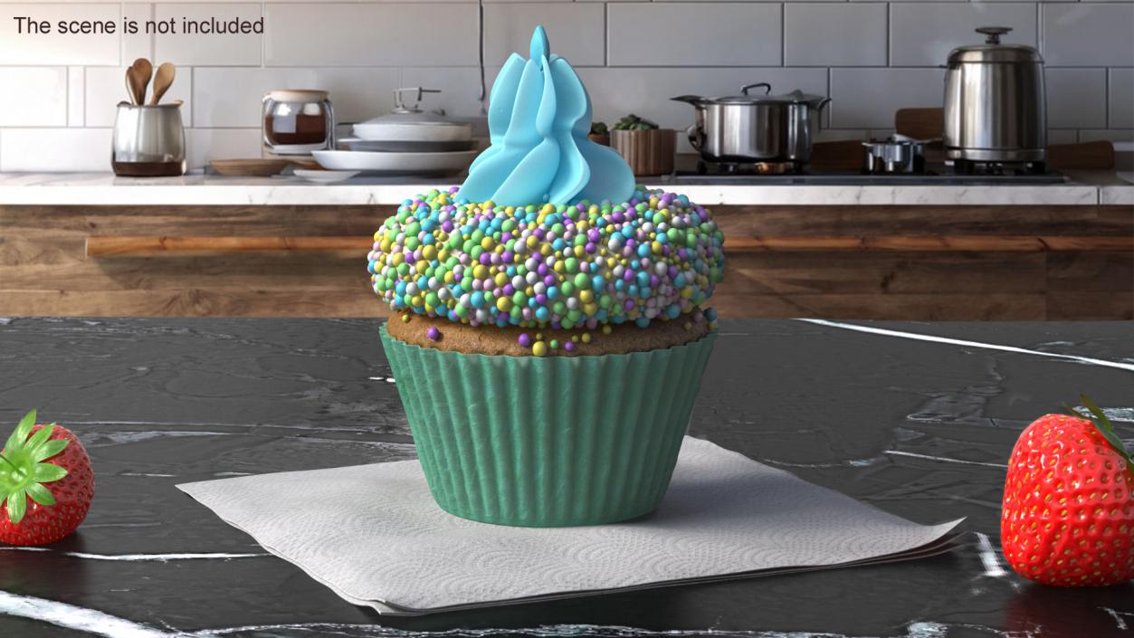 3D Cream Cupcake model