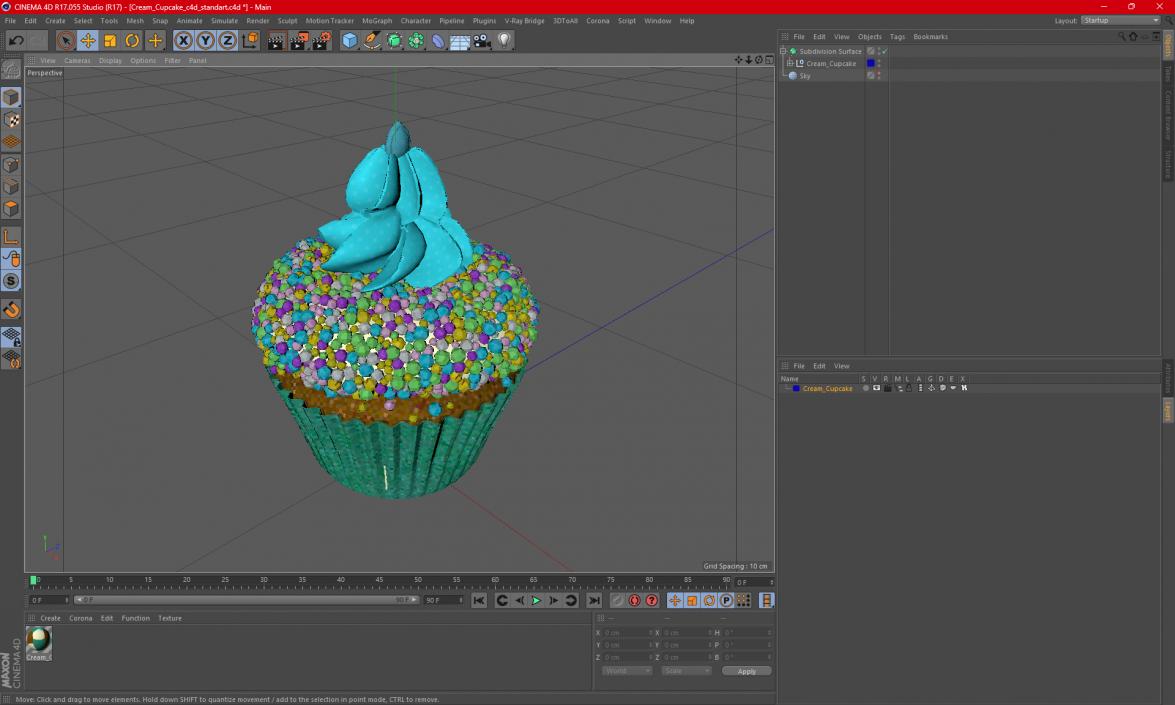 3D Cream Cupcake model