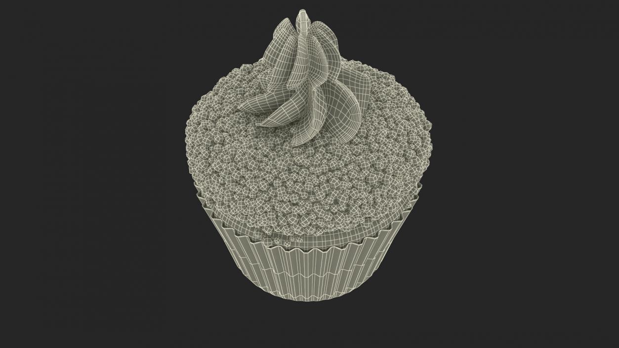 3D Cream Cupcake model