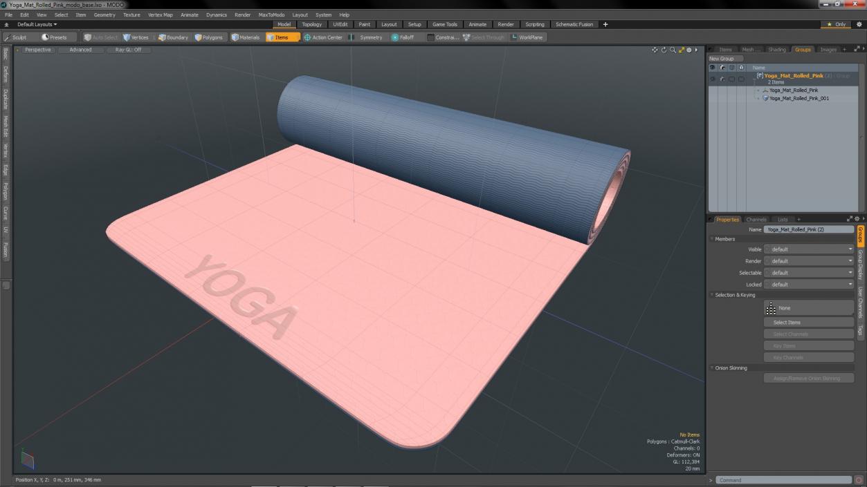 3D model Yoga Mat Rolled Pink