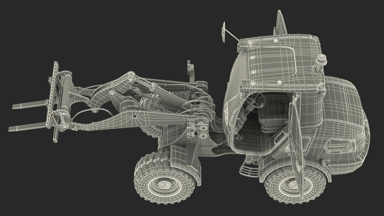 Electric Loader with Pallet Fork Rigged 3D model