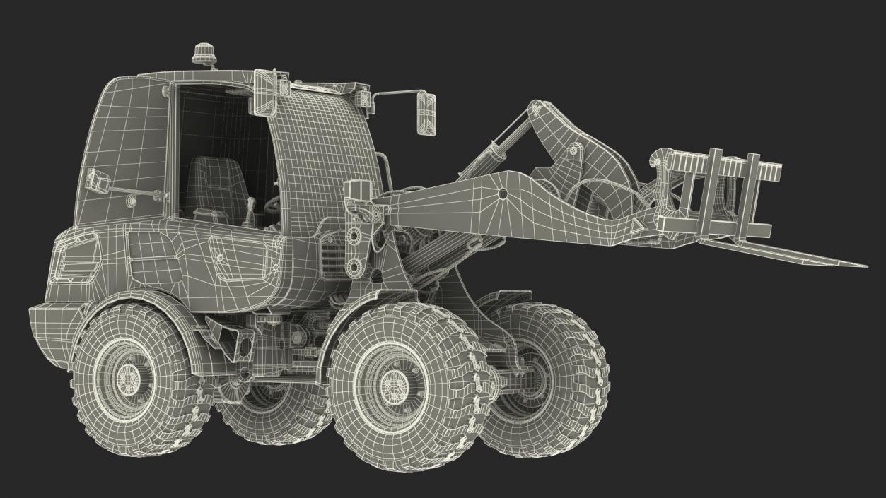 Electric Loader with Pallet Fork Rigged 3D model