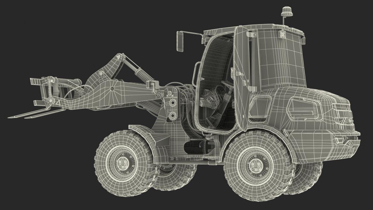 Electric Loader with Pallet Fork Rigged 3D model