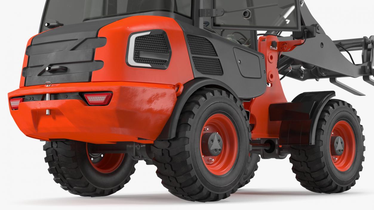 Electric Loader with Pallet Fork Rigged 3D model