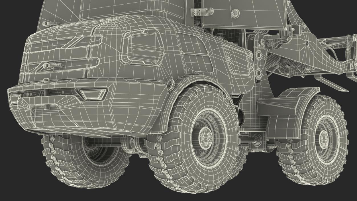 Electric Loader with Pallet Fork Rigged 3D model