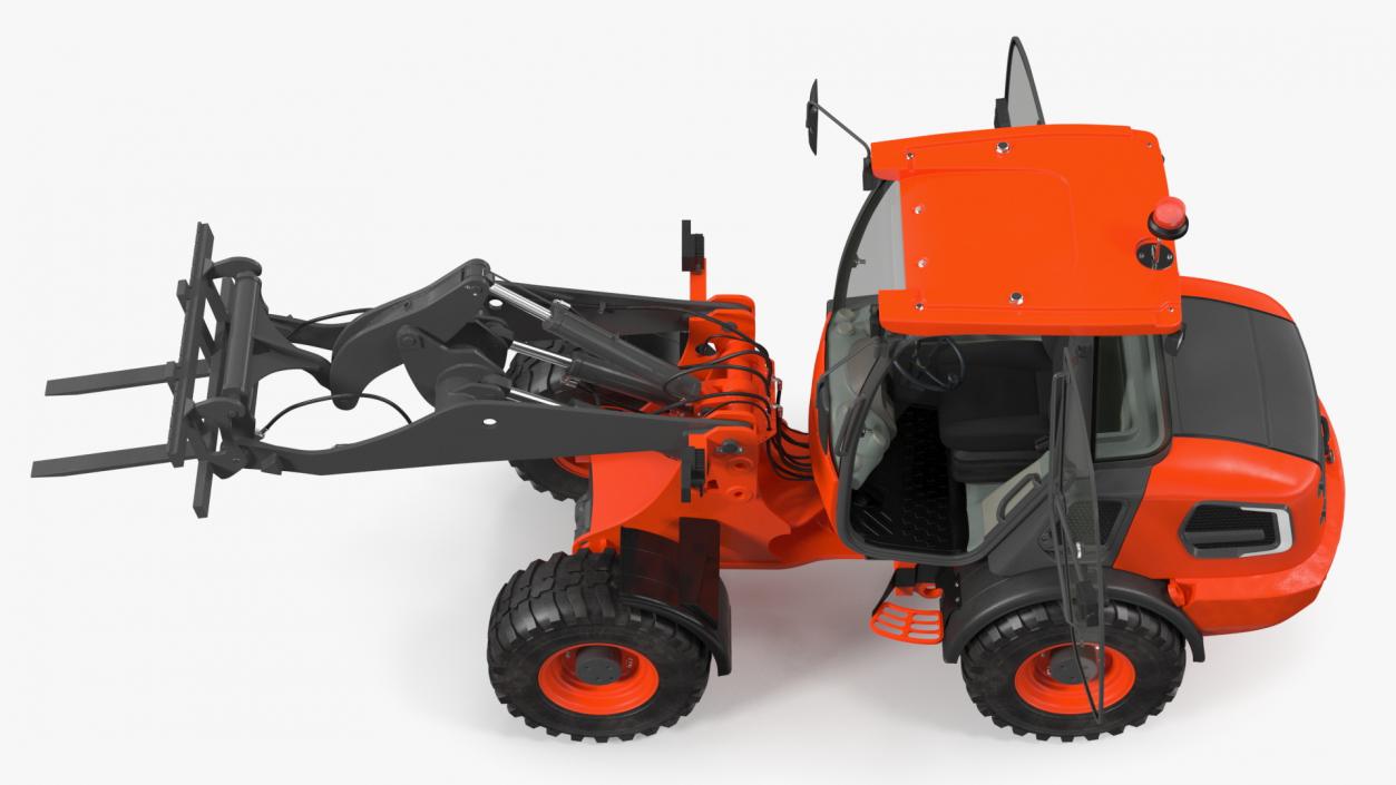 Electric Loader with Pallet Fork Rigged 3D model