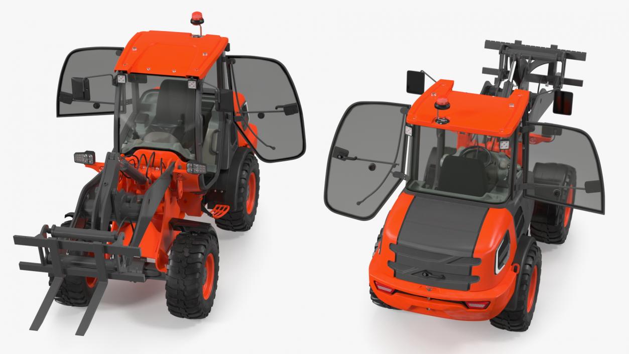 Electric Loader with Pallet Fork Rigged 3D model