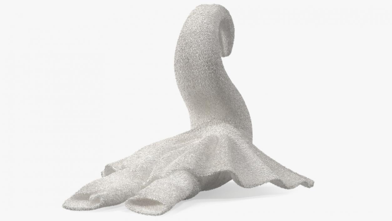 3D model Towel Swan with Spread Wings White Fur 2