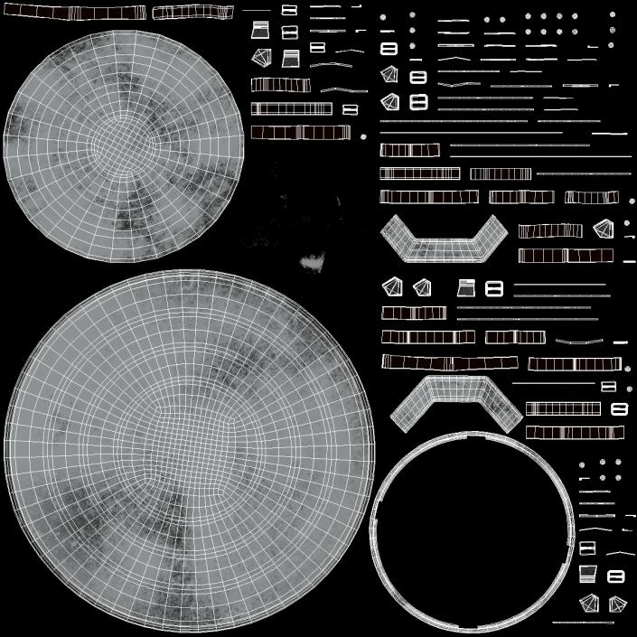 3D Round Metal Shield model