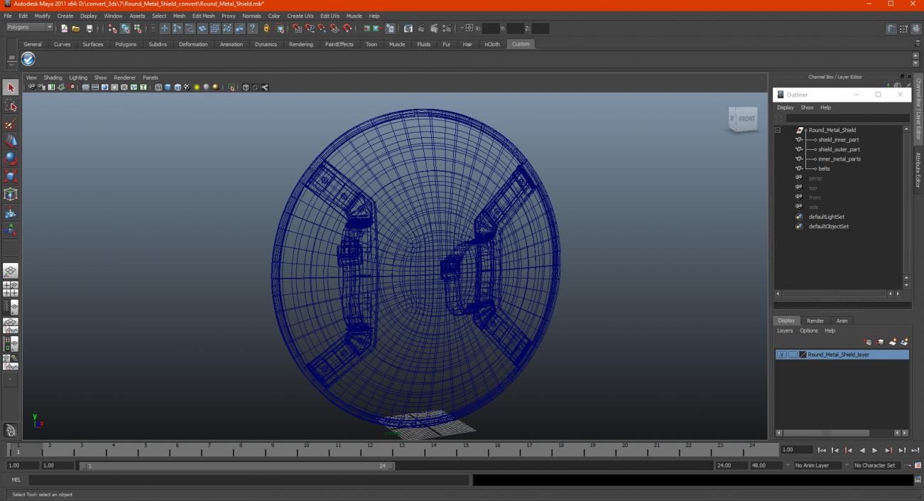 3D Round Metal Shield model