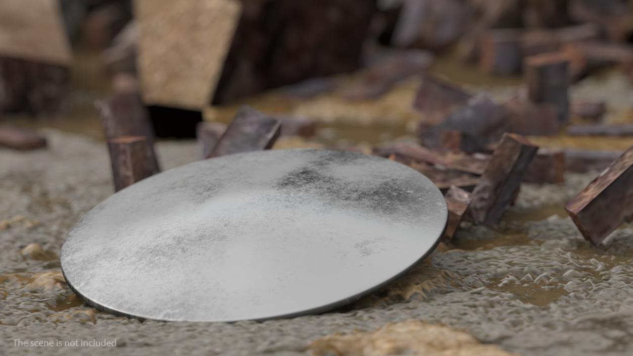 3D Round Metal Shield model