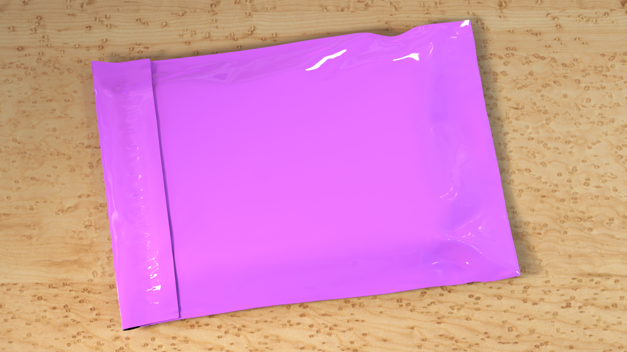 3D model Poly Mailer Plastic Bag Pink Closed