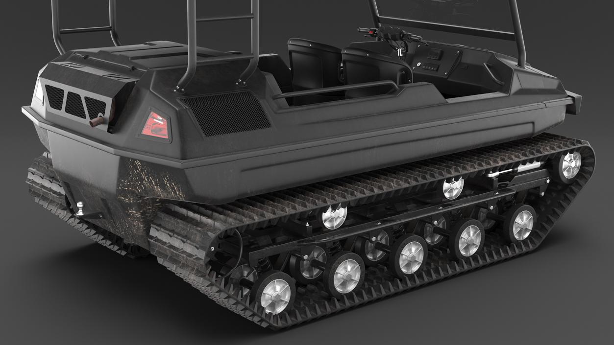 3D Old ATV Track Vehicle Rigged model