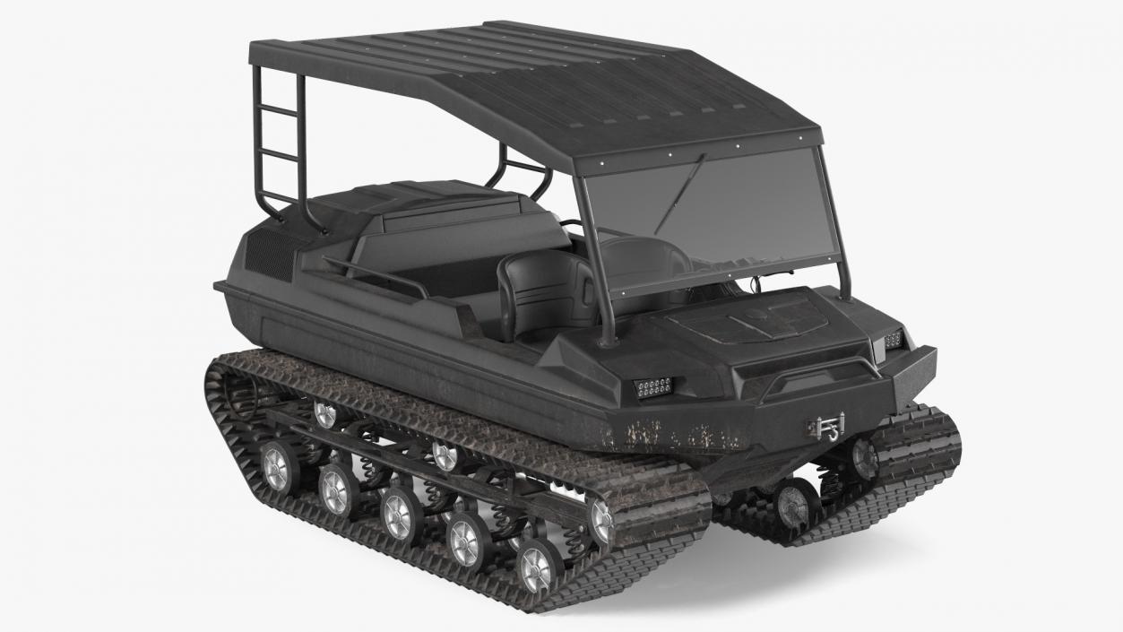 3D Old ATV Track Vehicle Rigged model