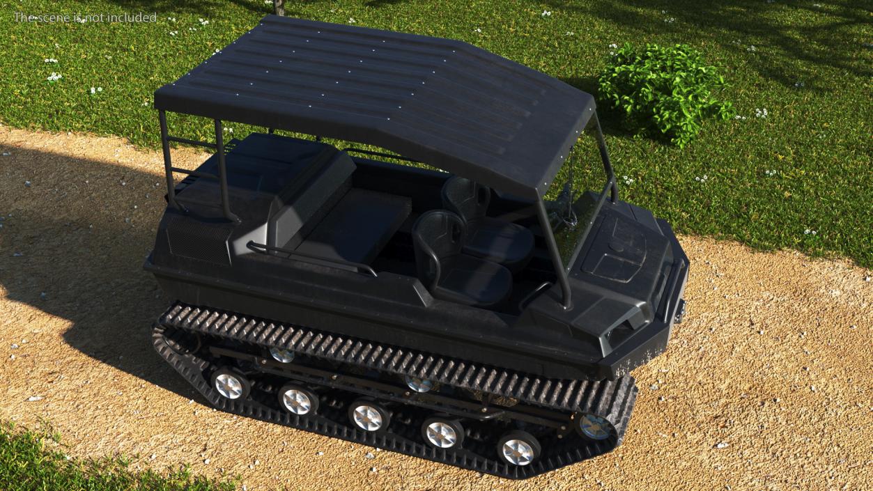 3D Old ATV Track Vehicle Rigged model