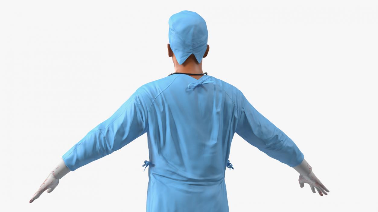 Blood Stained Surgeon Doctor Rigged for Maya 3D model