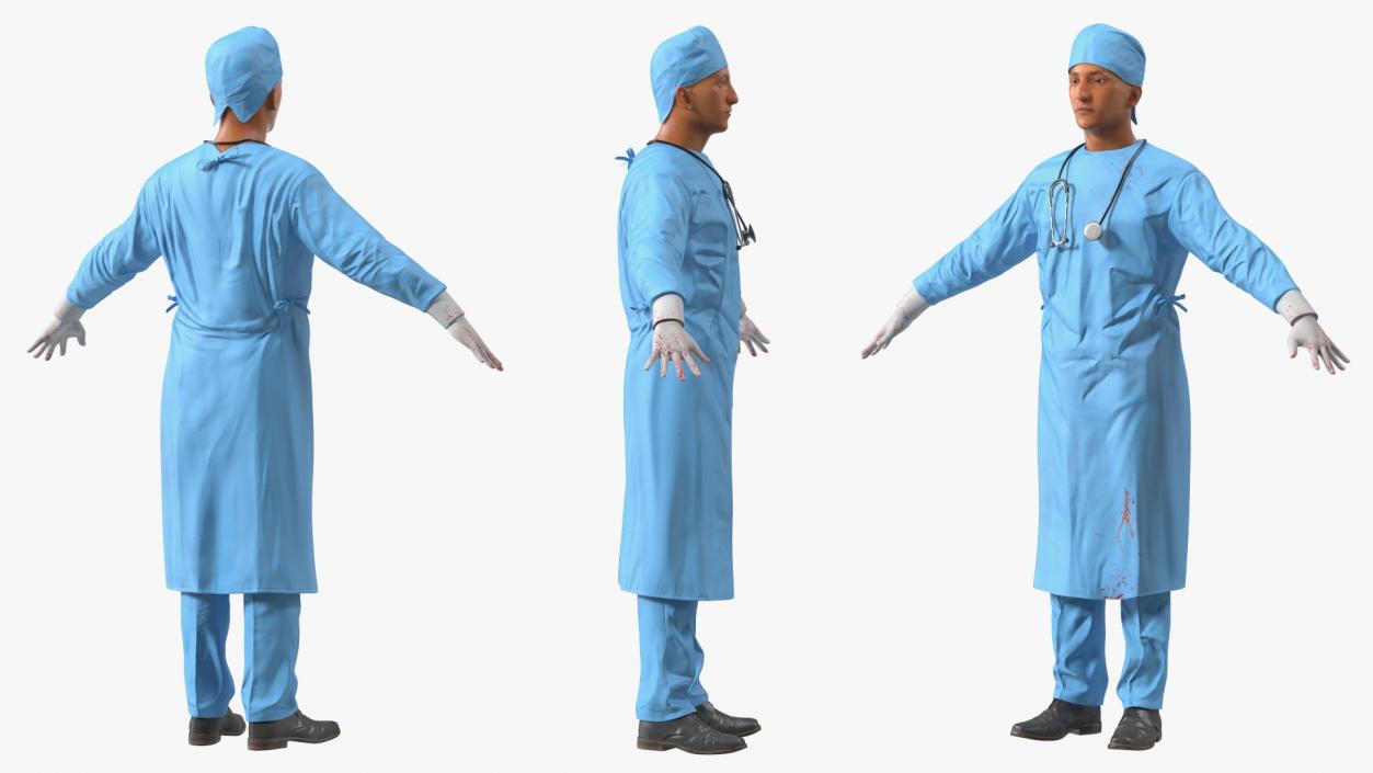 Blood Stained Surgeon Doctor Rigged for Maya 3D model