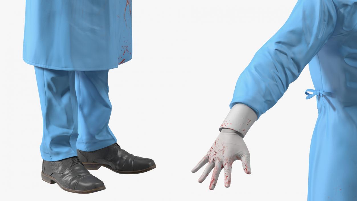 Blood Stained Surgeon Doctor Rigged for Maya 3D model