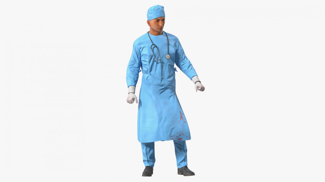 Blood Stained Surgeon Doctor Rigged for Maya 3D model