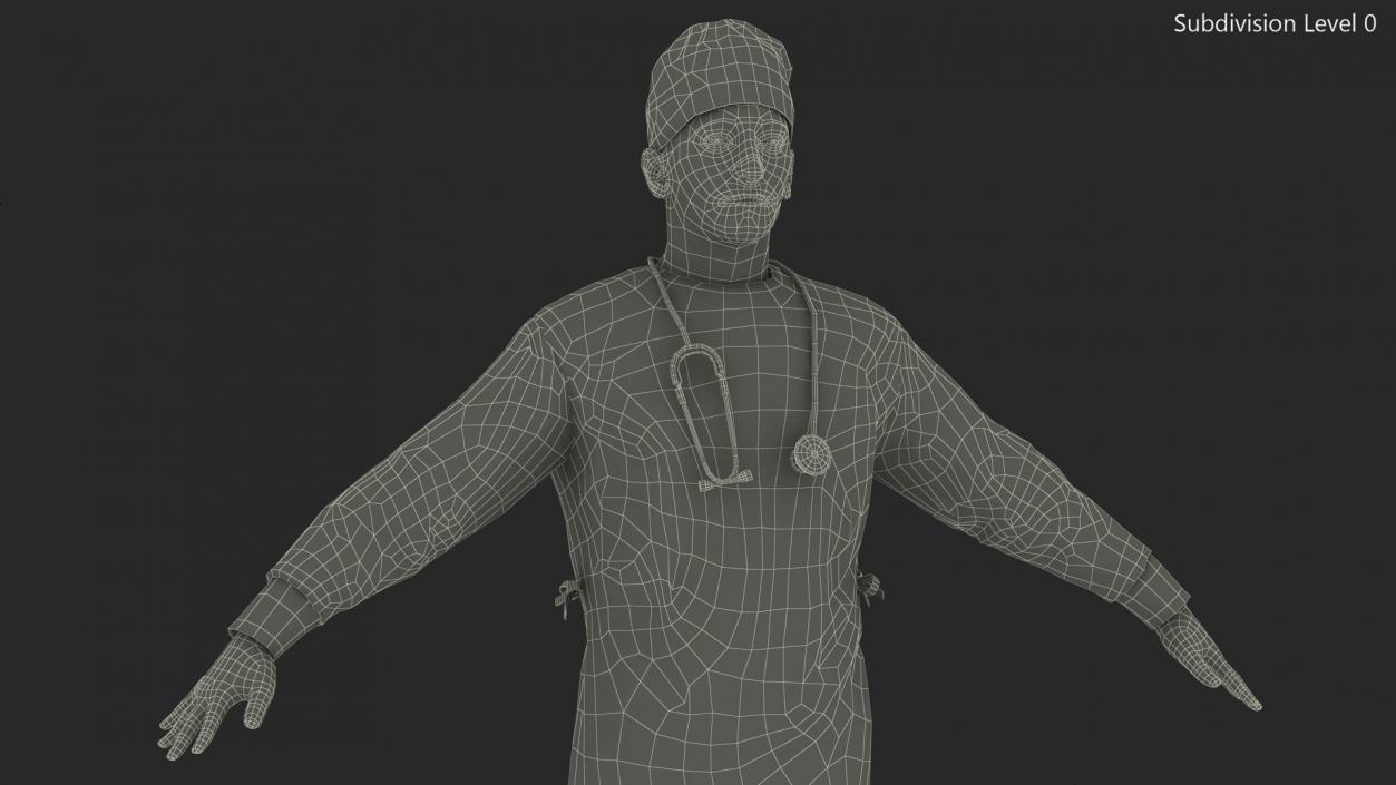 Blood Stained Surgeon Doctor Rigged for Maya 3D model