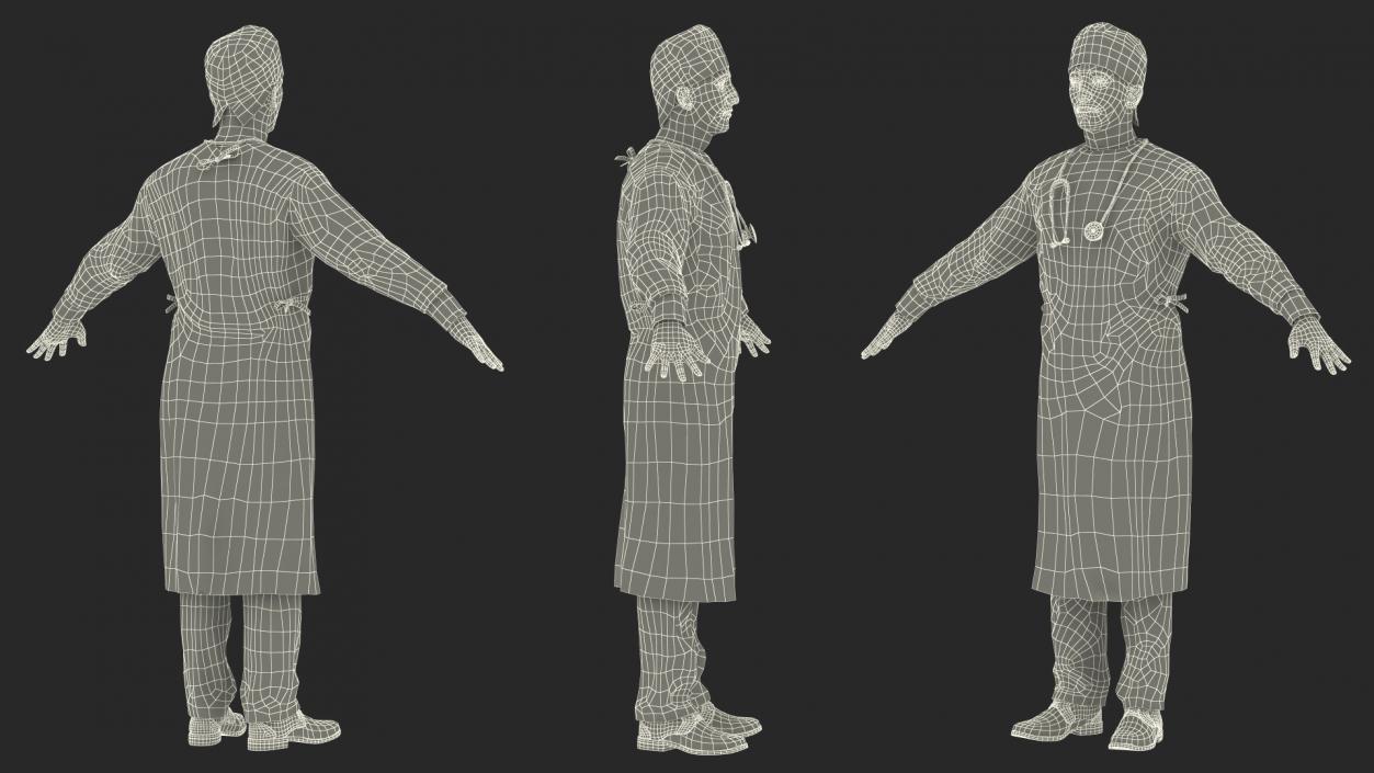 Blood Stained Surgeon Doctor Rigged for Maya 3D model