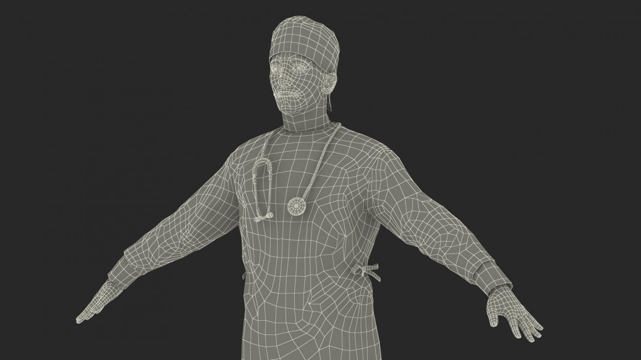 Blood Stained Surgeon Doctor Rigged for Maya 3D model