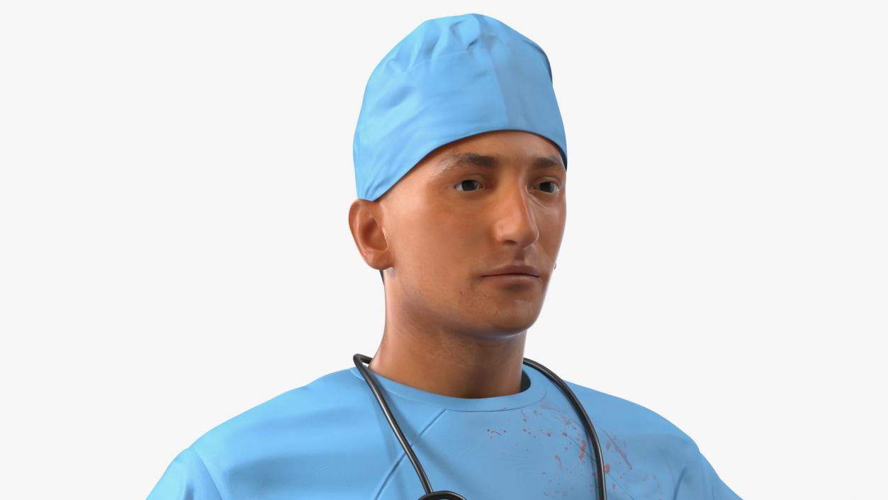 Blood Stained Surgeon Doctor Rigged for Maya 3D model