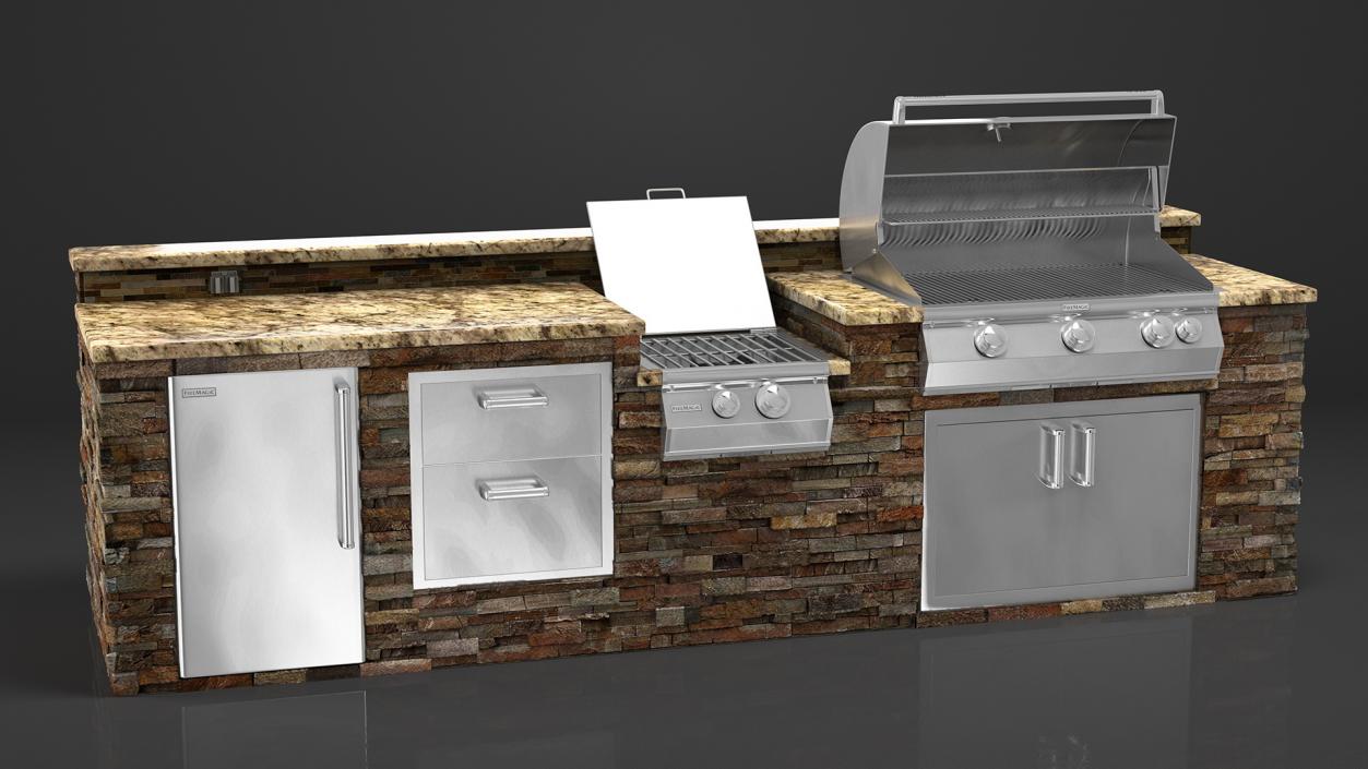 3D FireMagic Built in Outdoor BBQ Kitchen model