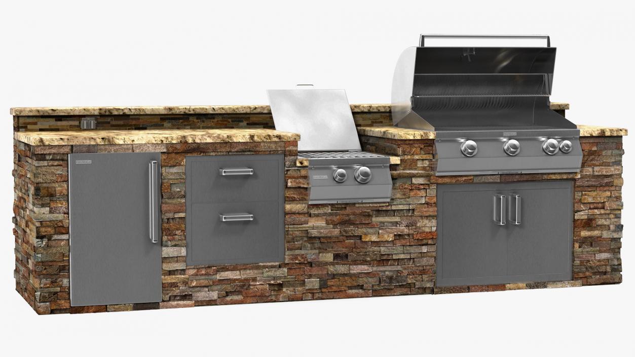 3D FireMagic Built in Outdoor BBQ Kitchen model