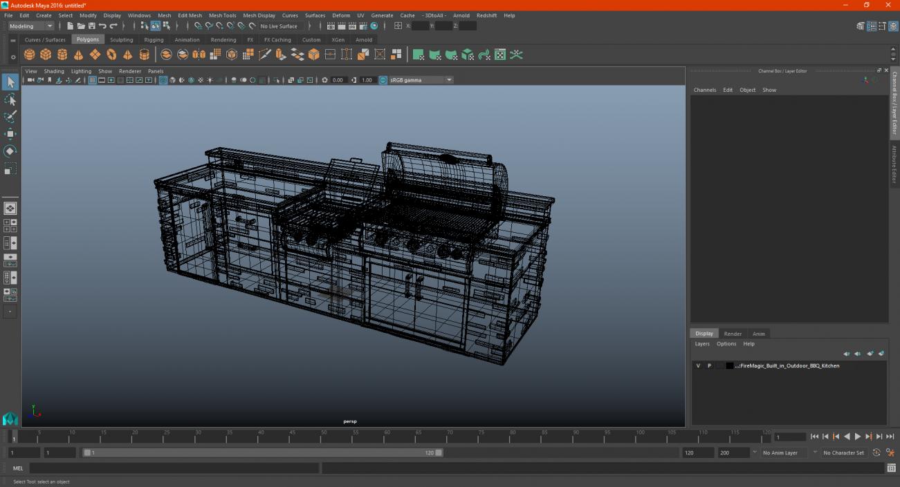 3D FireMagic Built in Outdoor BBQ Kitchen model