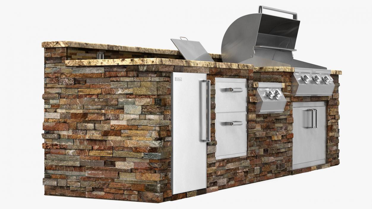 3D FireMagic Built in Outdoor BBQ Kitchen model